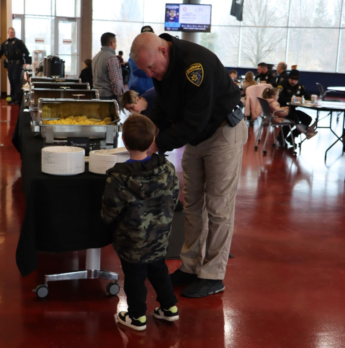 Cleary University people grabbing food