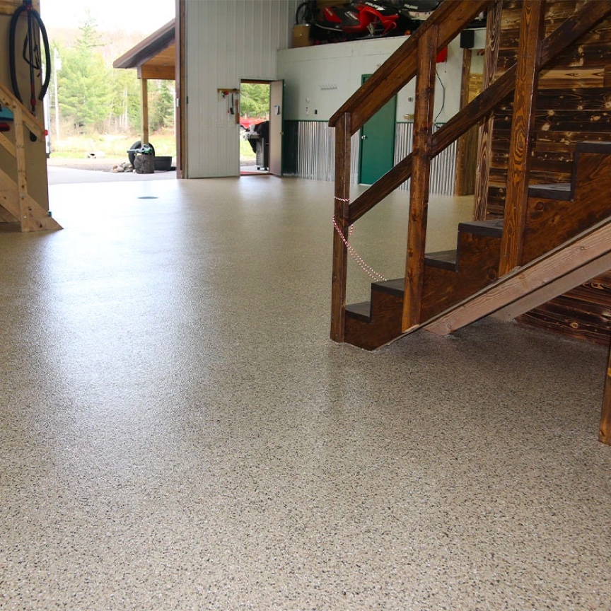 Polyaspartic Flake Shop Floor